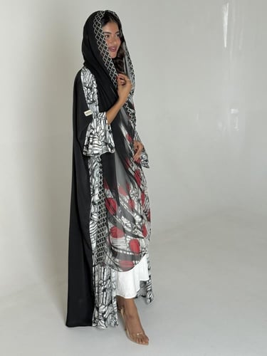 عباية الحرير الابيض