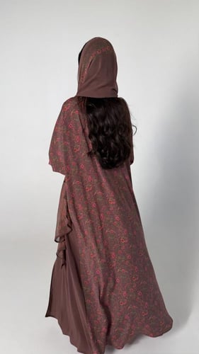 عباية حرير فلورا وردي