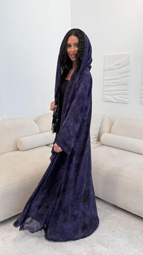 عباية الشيفون الموف