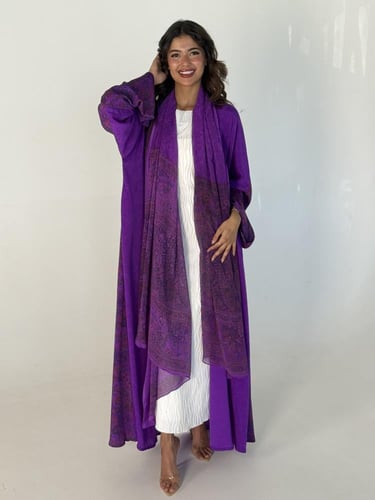 عباية الحرير بنفسجي