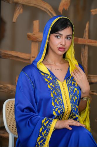 جلابة مغربي أزرق