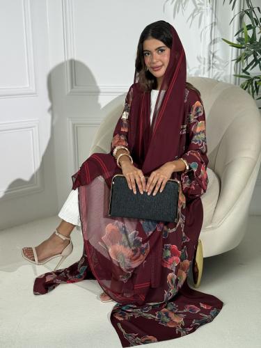 عباية حرير الورود عودي ١