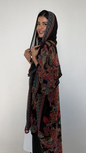 عباية حرير فيونة اسود