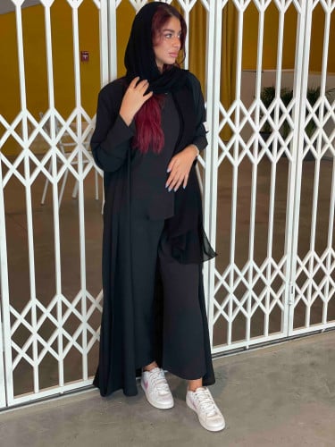طقم عبايه طويله وبنطلون اسود