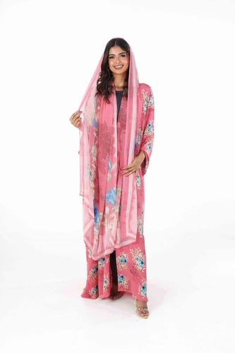 عباية الحرير وردي