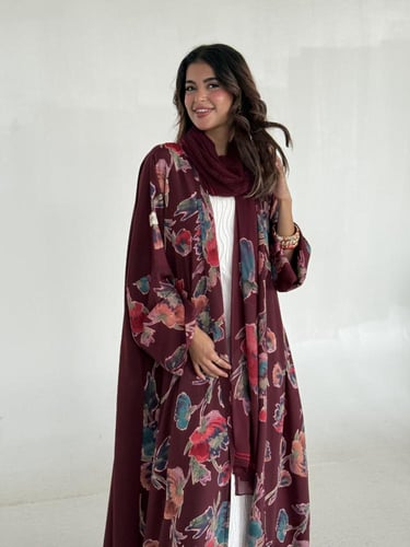 عباية حرير الورود عودي ١