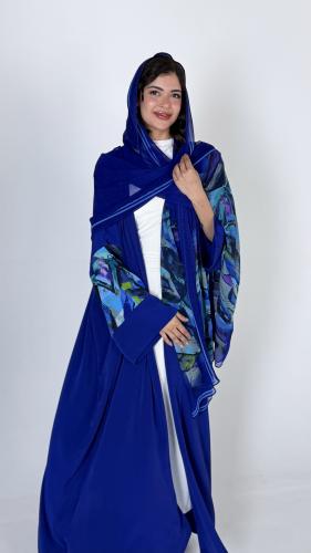 حرير ازرق سادة