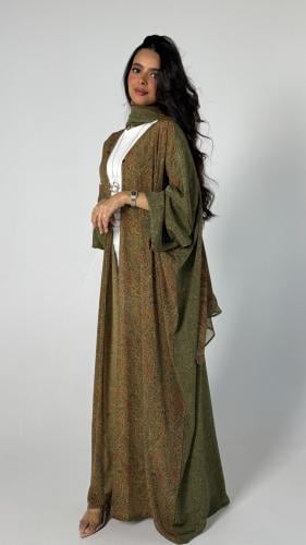 عباية حرير كشميري اخضر