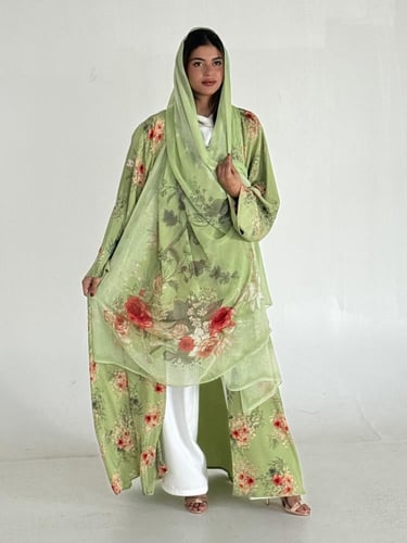 عباية الحرير تفاحي