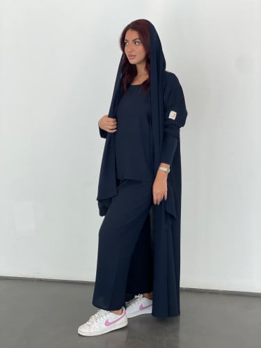طقم عباية طويله وبنطلون كحلي