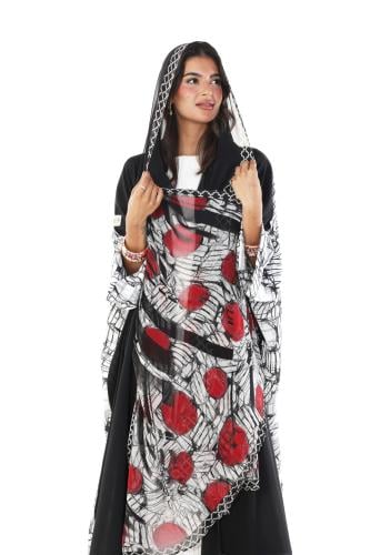 عباية حرير بالأبيض بشت ١