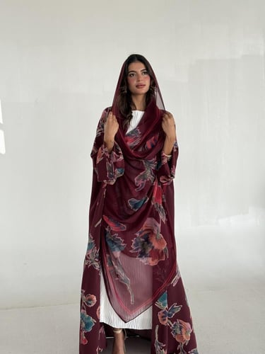 عباية حرير الورود عودي ١