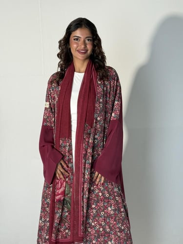 عباية الحرير الفوشي