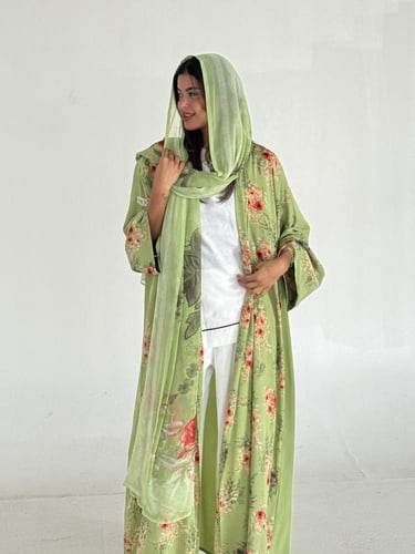 عباية الحرير تفاحي