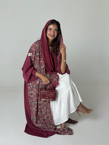 عباية الحرير الفوشي