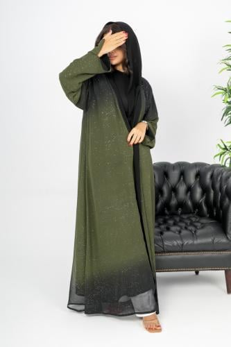 عبايه خضراء بلمعة