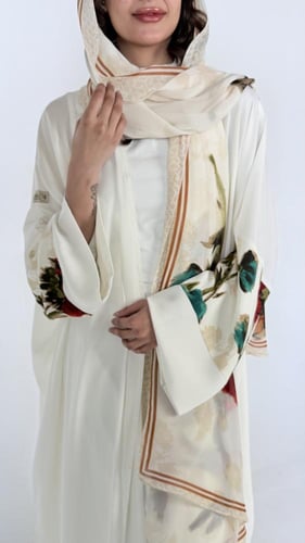 حرير ابيض سادة