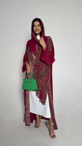 عباية حرير ترف فوشي