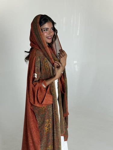 عباية الحرير البرتقالي ١