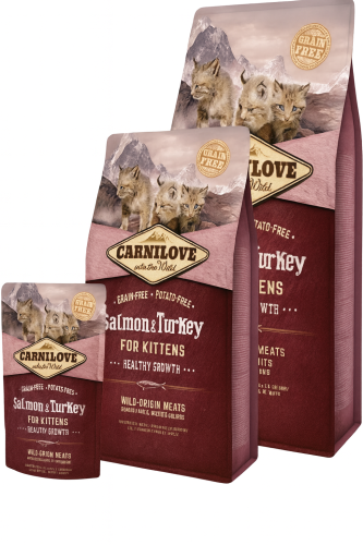 كارنيلوف الوردي وجبة السالمون والديك رومي طعام جاف...