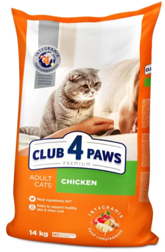 طعام جاف للقطط البالغة دجاج كلوب 4 باوز بريميوم CL...