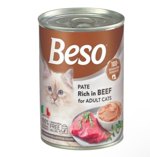 بيسو معلبات طعام للقطط بنكهة اللحم البقري Beso pat...