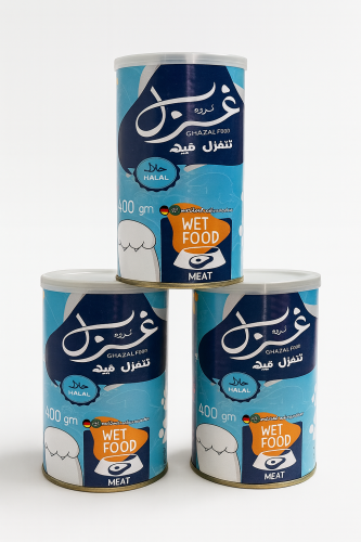 اكل قطط غزل طعام رطب وجبه كاملة بنكهة اللحم