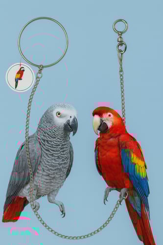 سلسله حديد لتدريب الببغاوات على الهدد الخارجي هارن...