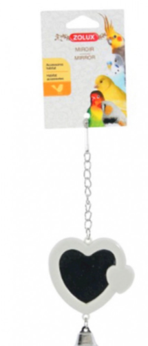 زولوكس مراية طيور معدن على شكل قلب مع جرس - حجم وس...