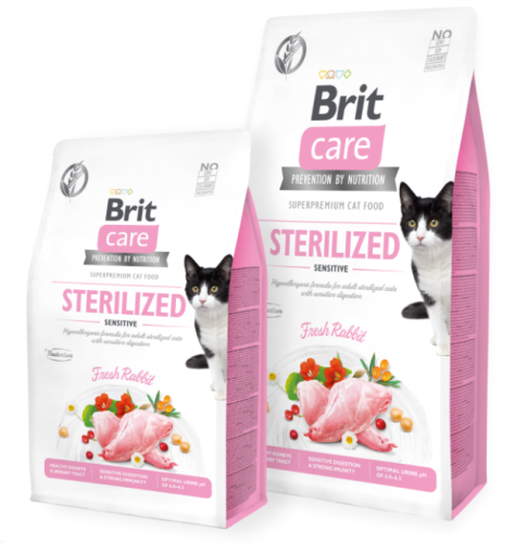 بريت طعام جاف للقطط المعقمة والحساسة خالي من الحبو...