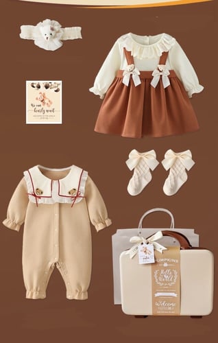 شنطة ملابس المواليد براون