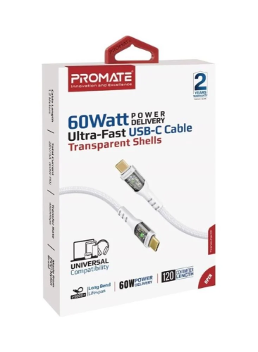 كيبل تايب سي الي تايب سي 1.2 متر من بروميت قماش اب...