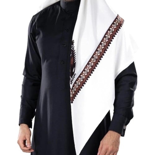 غترة بروجية شتوي بيج مطرز