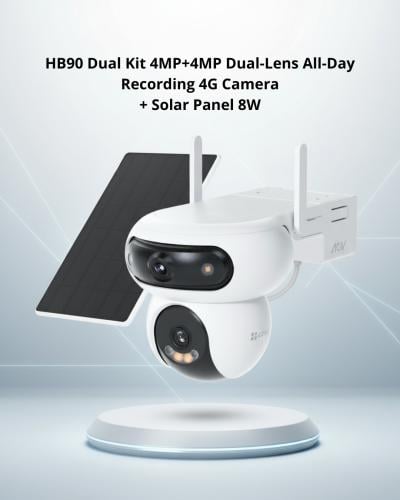 كاميرا HB90 Dual Kit 4MP + لوح شمسي 8W