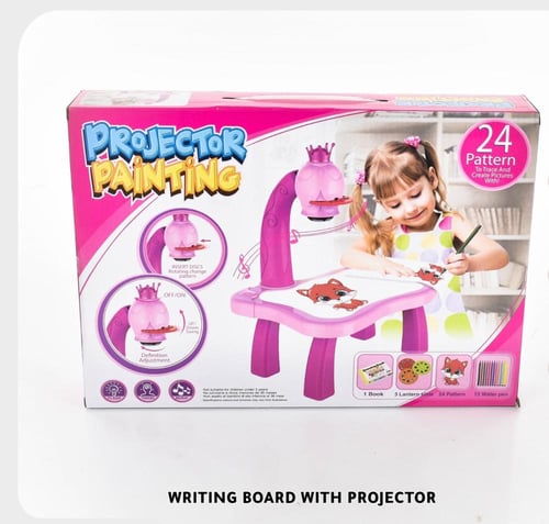 طاولة رسم مع بروجكتور LED للأطفال لتعلم الرسم وتنم...