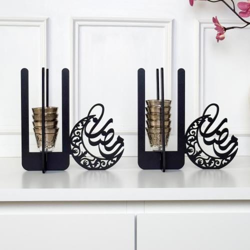 2 قطعة قاعدة فناجيل | أسود