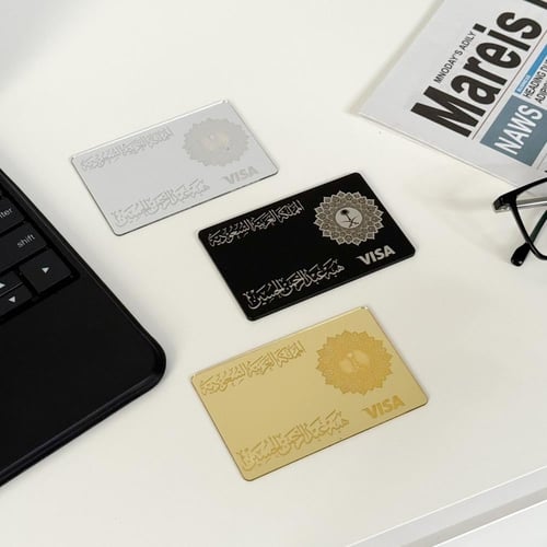 3 كروت بطائق بنكية اسود فضي ذهبي