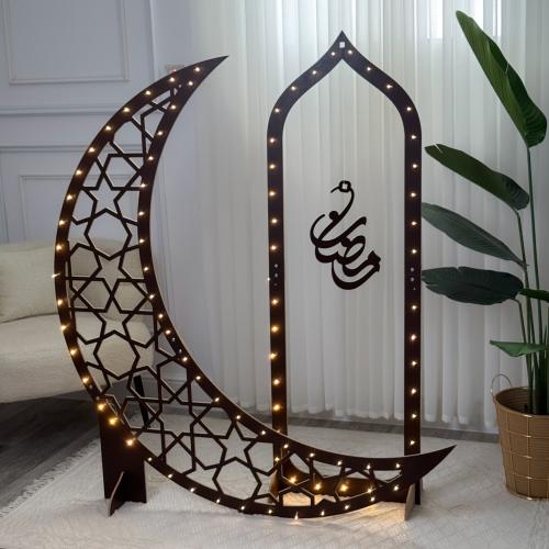 مجموعة ديكورات رمضان المضيئة - قطعتين