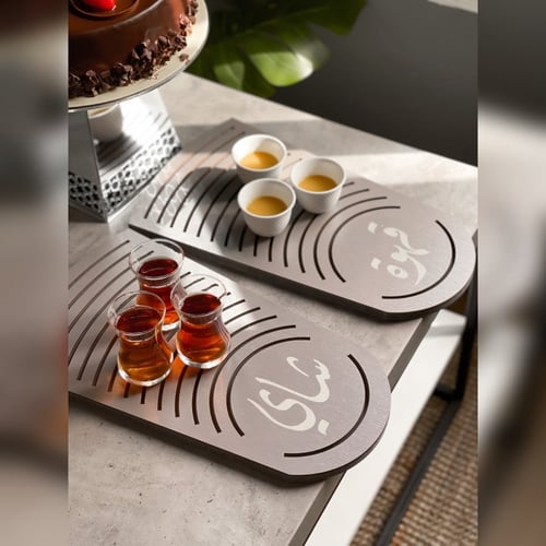 مجموعة فضة : 5 صواني + مبخرة و علبة بخور