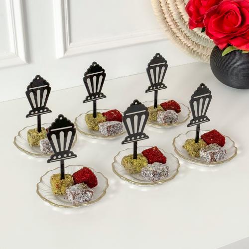 6 قطع تغريسات فوانيس رمضان اسود