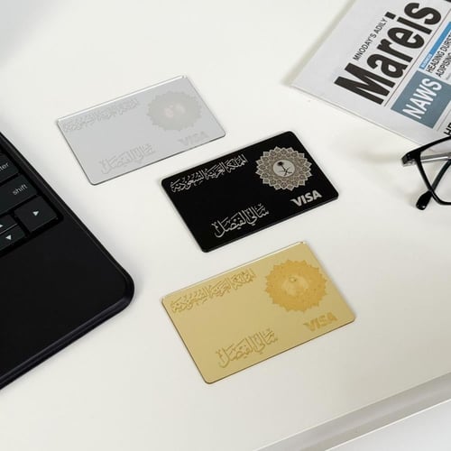 3 كروت بطائق بنكية اسود فضي ذهبي