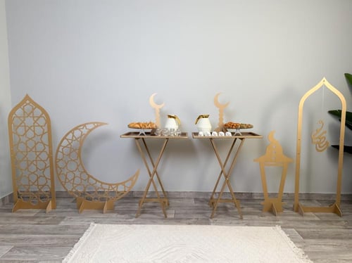 طاولتين خدمة + ديكورات رمضانية 6 قطع