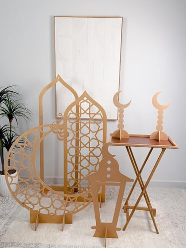 طاولة خدمة + ديكورات رمضانية 6 قطع