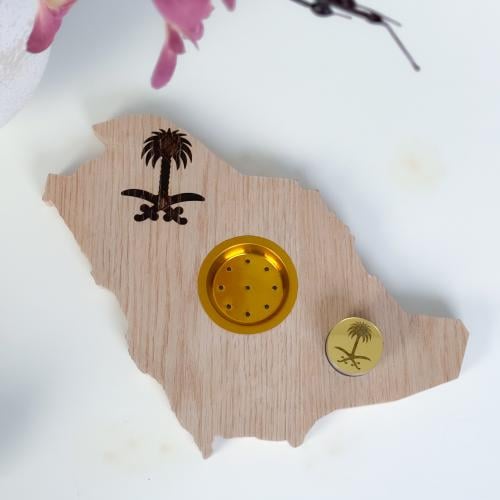 مبخرة + علبة بخور خريطة السعودية