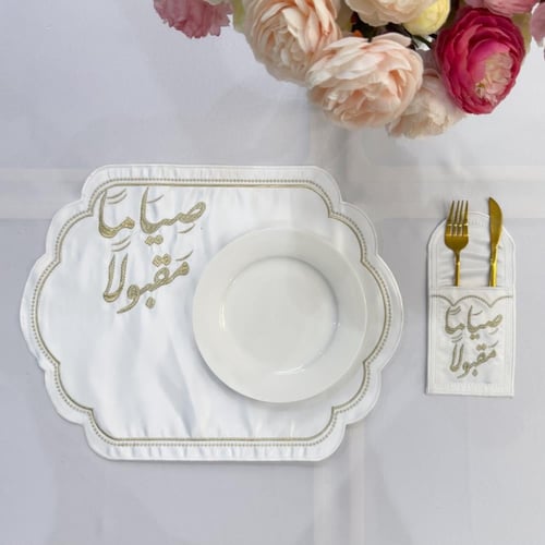 مفارش صحون وملاعق - 6 قطع