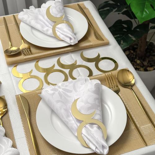 6 مسكات مناديل ذهبي