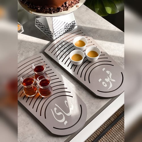 مجموعة فضة : 5 صواني + مبخرة و علبة بخور