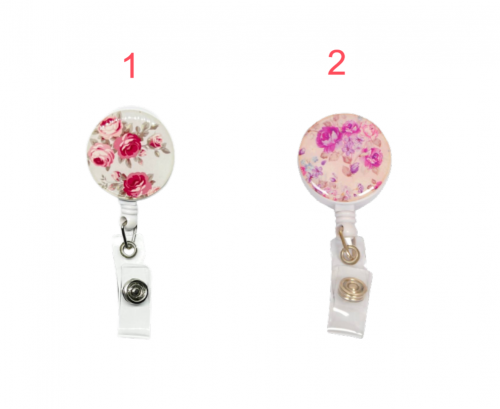 Painted Flower Badge Holders