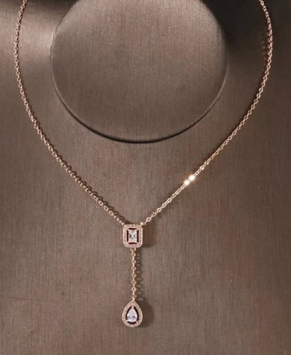 عقد مطلي فضة / روز قولد