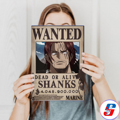 One piece - Shanks Wanted Poster A4